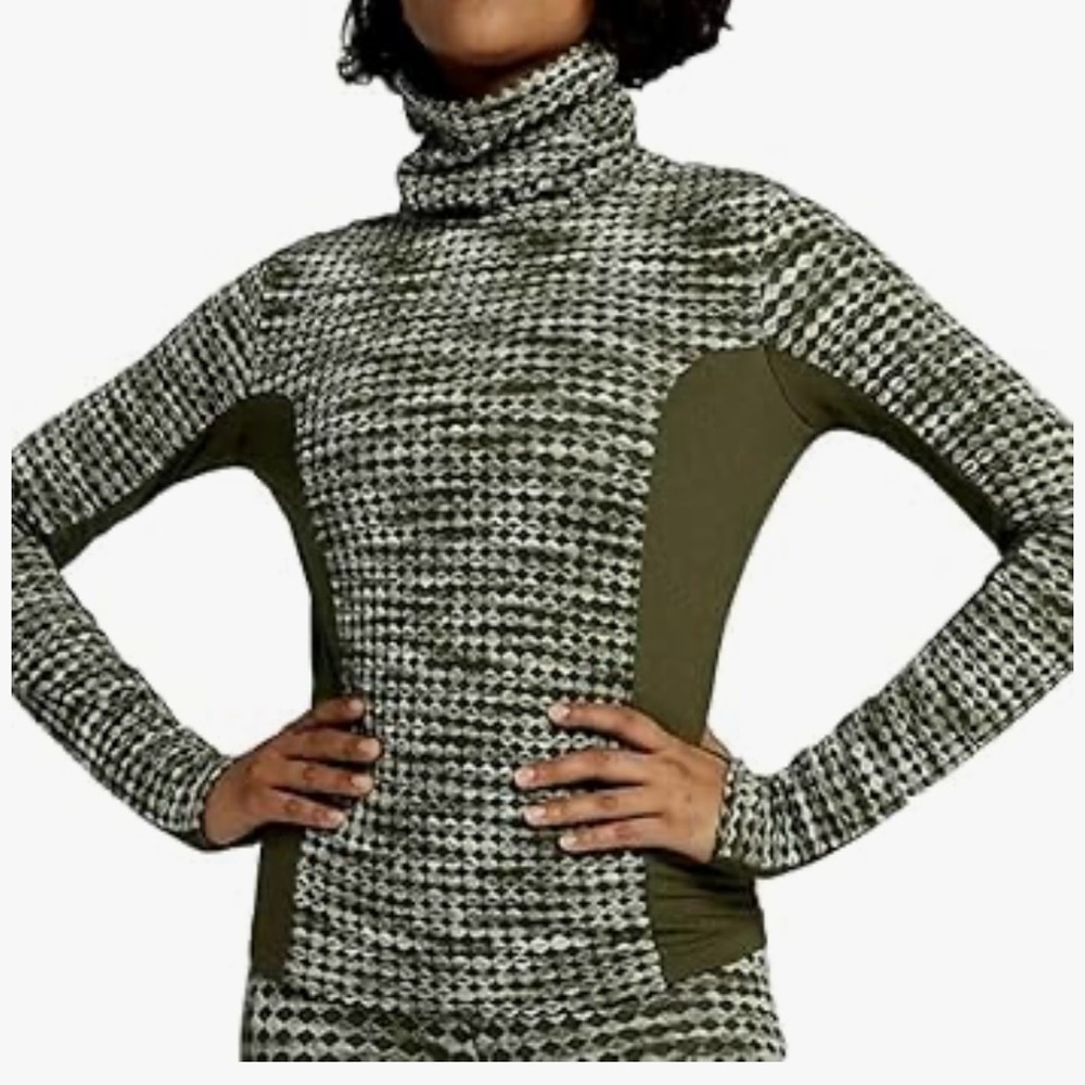 Nike Women's Green and Black Turtleneck Sweater